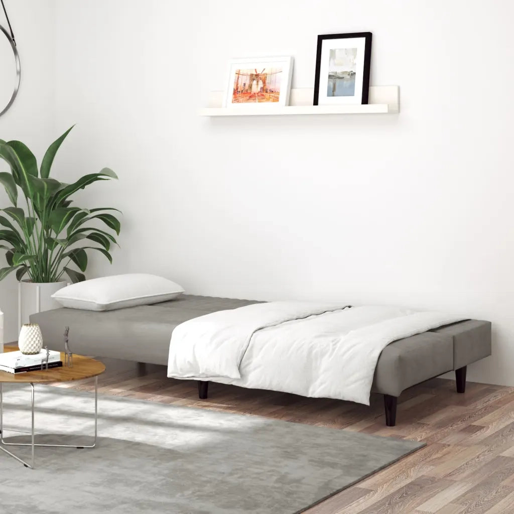 Divano Letto a 2 Posti Grigio Chiaro in Vellutocod mxl 113245