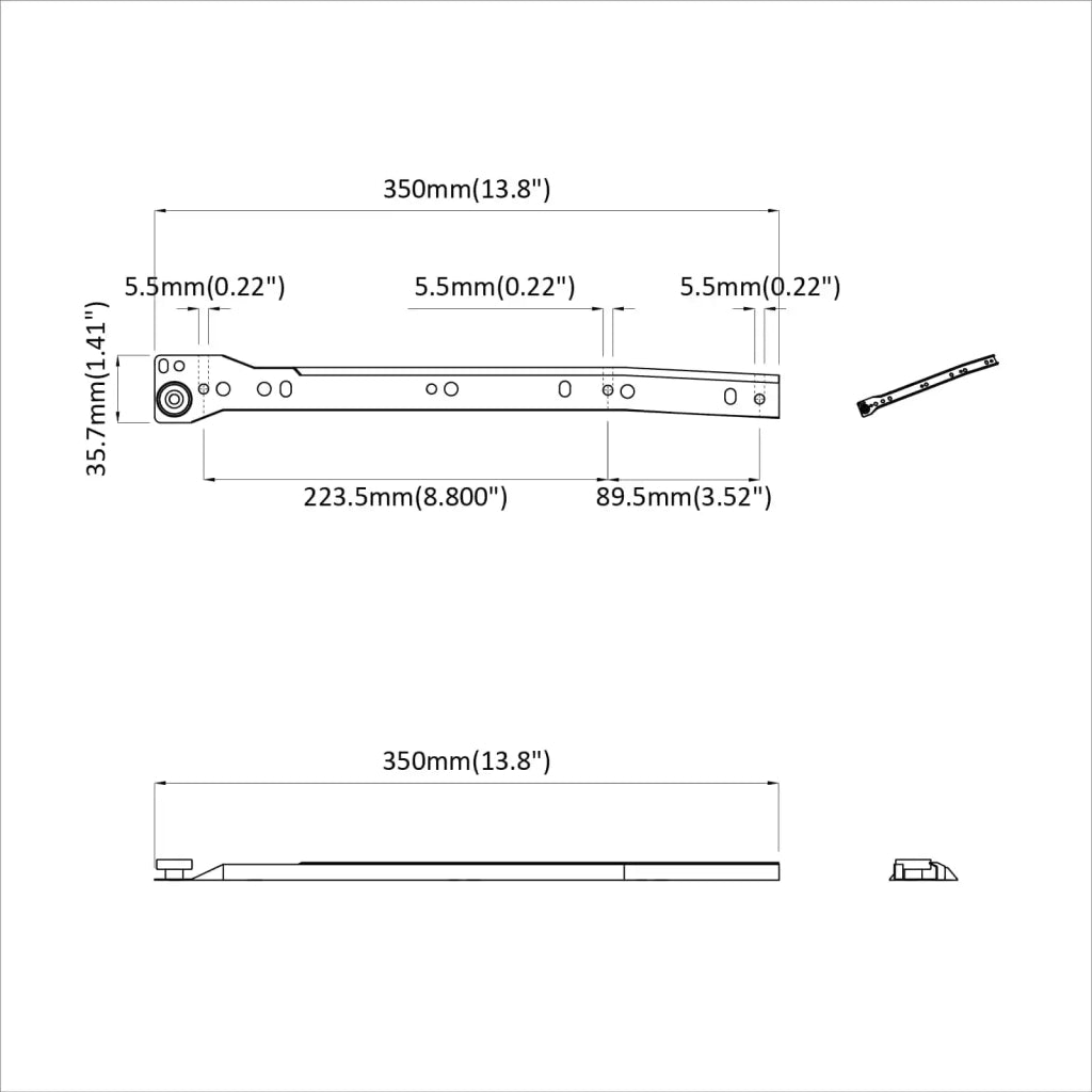 Scorrevole per cassetti 2 pz Bianco 350 mm Acciaio CFW8593612