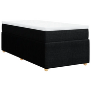 Letto singolo | Letto per adulti | Giroletto a Molle con Materasso Nero 90x190 cm in Tessuto