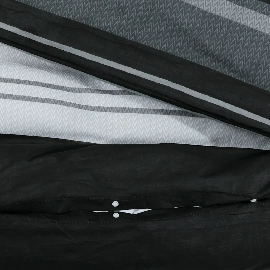 Set Copripiumino Nero e Bianco 260x220 cm in Cotone 136506