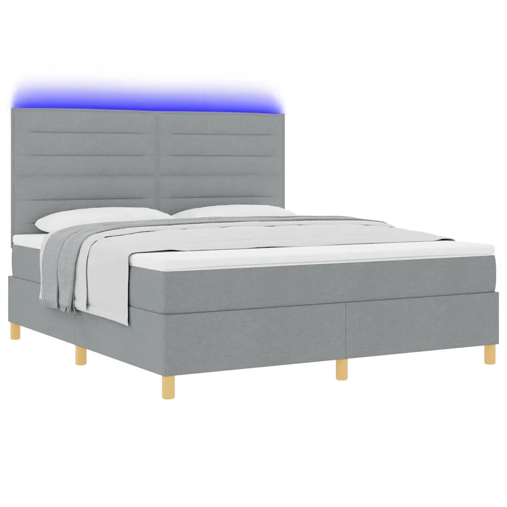 Letto a Sorgente LED Grigio chiaro 180 x 200 cm Tessuto 3343040
