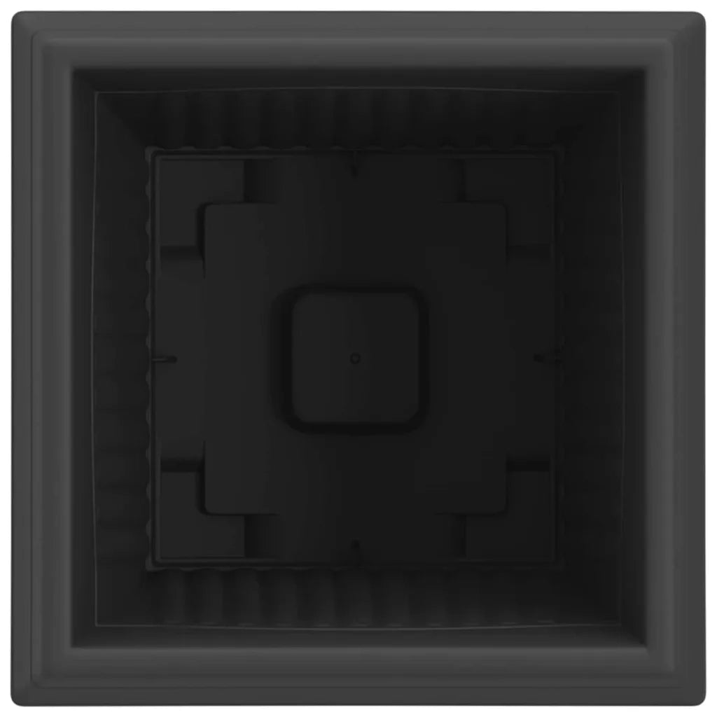 Vaso quadrato per fiori 24 pcs Nero 33 x 33 x 26 cm Plastica
