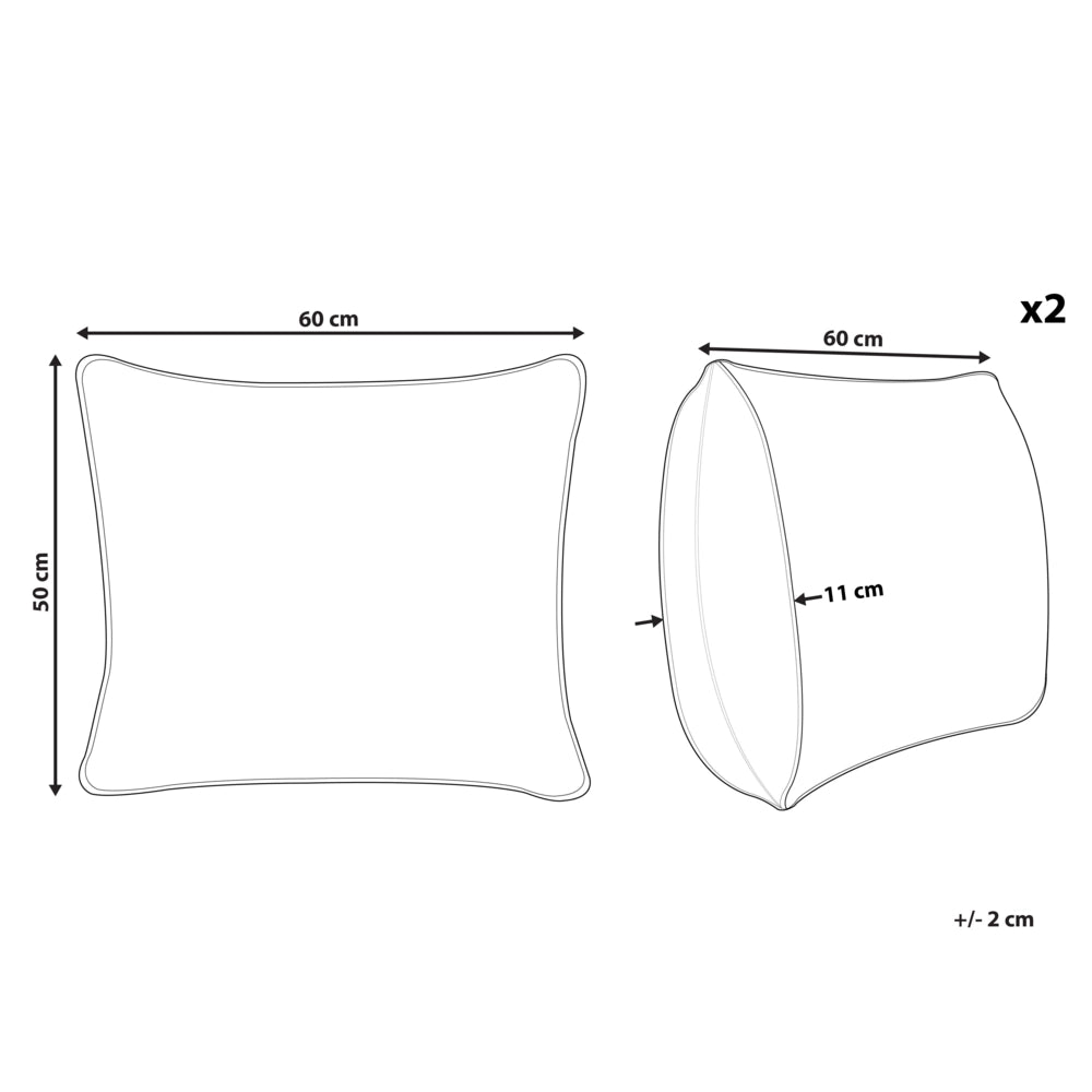 Set di 2 cuscini per letto in cotone bianco piumino d'anatra e piume 50 x 60 cm alto medio morbido