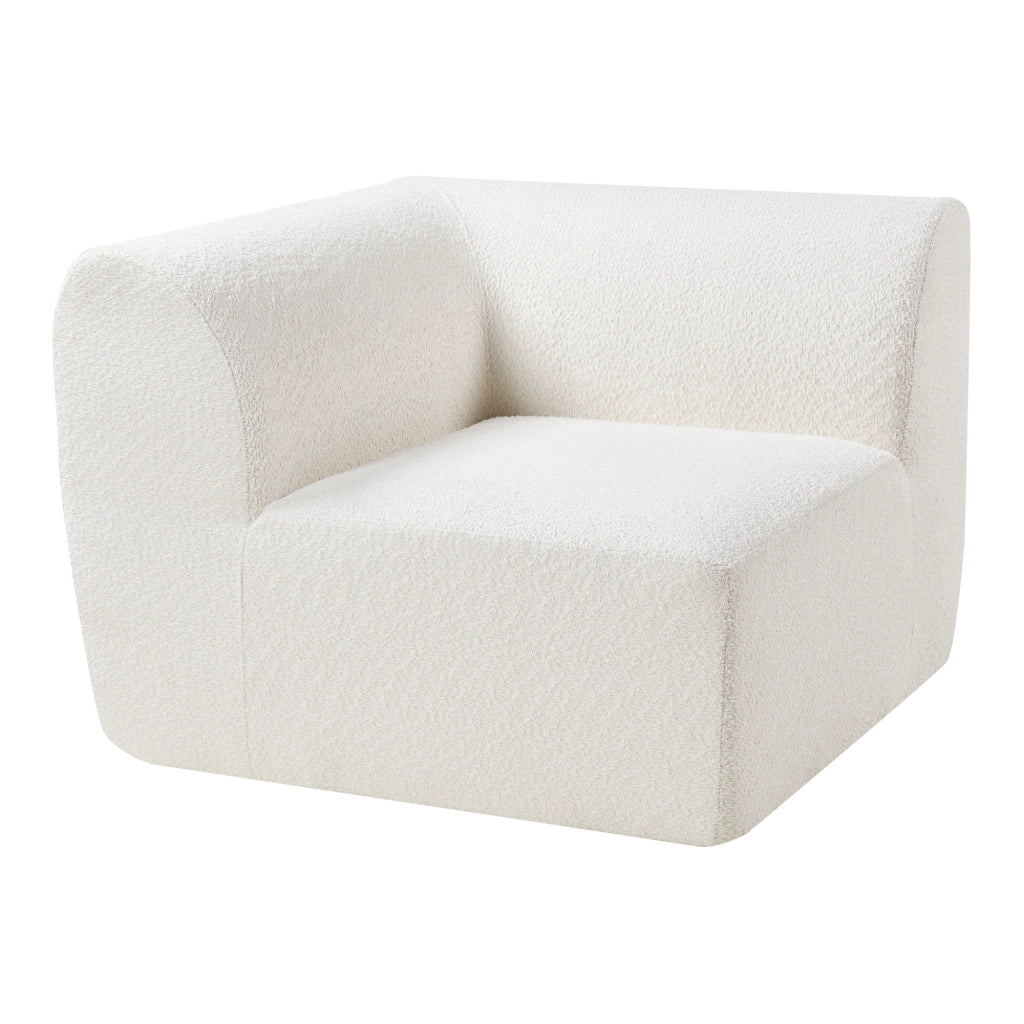 Mobile Angolare per Divano Componibile Modulare 76x108x108 cm Serie Hurvas - Bianco Crema [en.casa]
