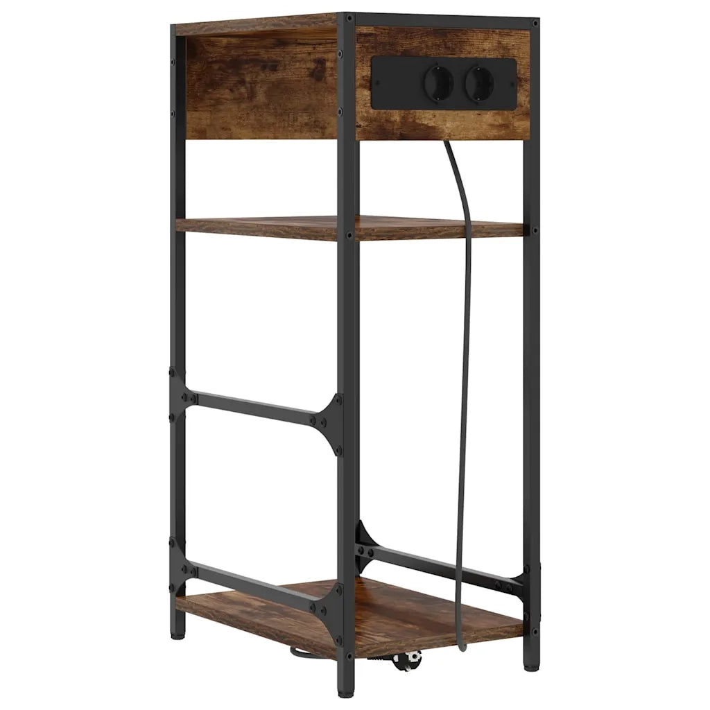 Comodino | Armadio da Notte | Mobiletto da notte Rovere fum¨¦ 40 x 27 x 76 cm Legno multistrato