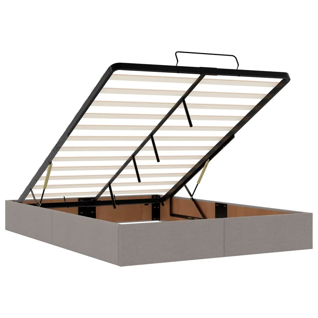Letto ottomano con materasso Tortora 140 x 200 cm Tessuto 3456417