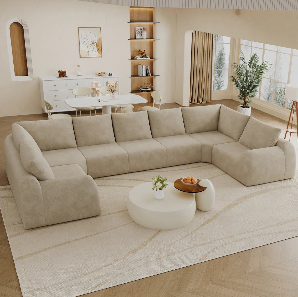 Divano in tessuto chenille color khaki con imbottitura in schiuma elastica; senza attrezzi