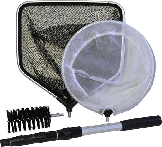 Set di pulizia per il mantenimento della vasca - maniglia telescopica - raccoglitore di schiuma - rete da pesca - spazzolino di pulizia