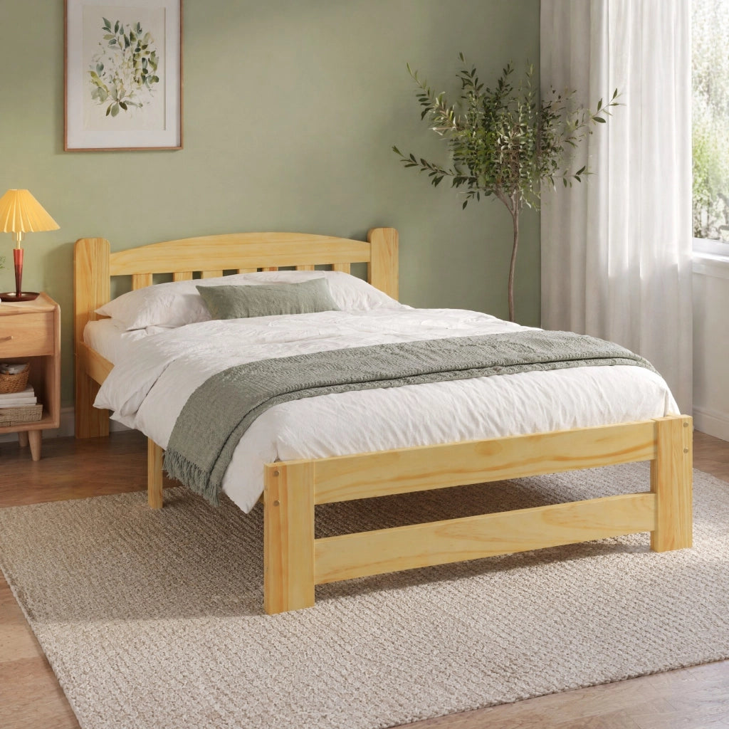 LETTO Singolo 90x200 cm in Legno Massello Naturale