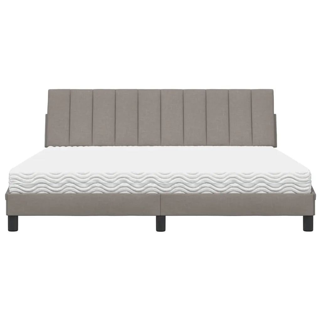 Letto con Materasso Hanko Tortora 180x200 cm in Tessuto 3310549