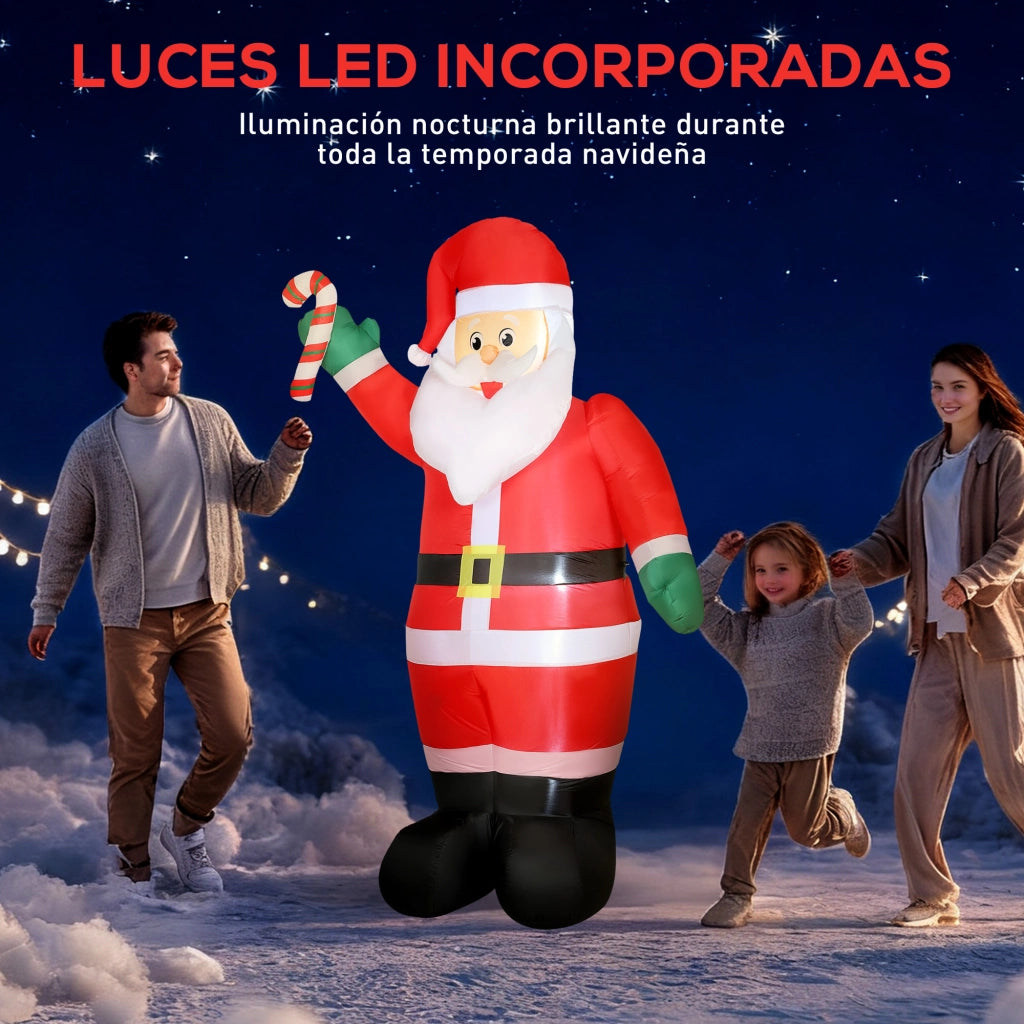 Babbo Natale Inflabile 240 cm con Luci LED e Inflatore ¨C zephmum ¨C Multicolor per Esterno Interno