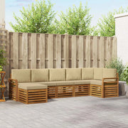 Set divano sezionale con cuscino 7 pcs Naturale e Beige