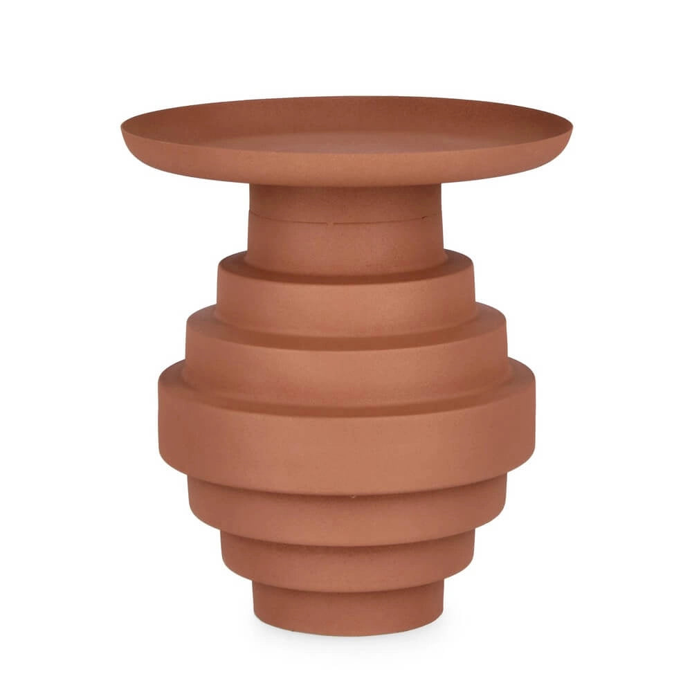 Tavolino in Acciaio con Base Scalonata Effetto Opaco Beige - SYMP