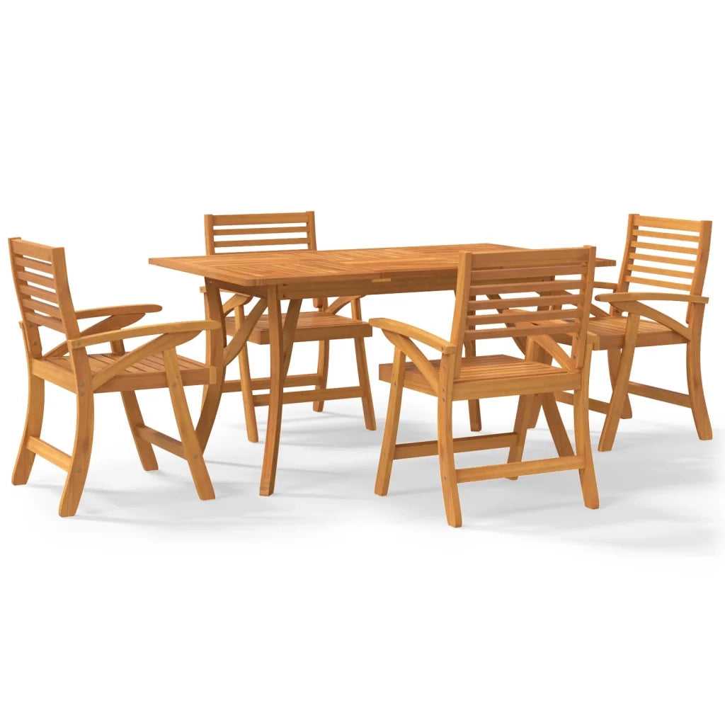 Set da Pranzo per Giardino 5 pz in Legno Massello di Acacia 3156862