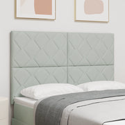 Testiera a Blocchi a Diamante Grigio Chiaro 140 cm Velluto