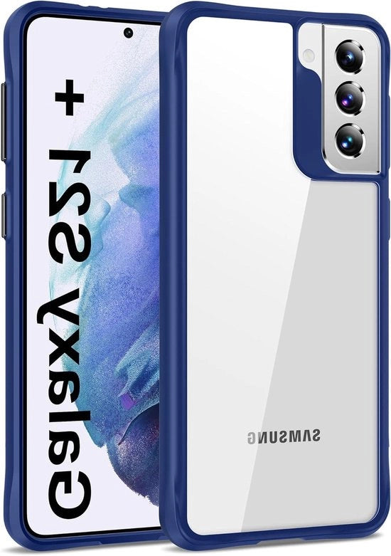 Case Premium per Samsung Galaxy S21+ Plus 5G - Anti-ristagno - Assorbente shock - Transparente - Blu scuro - 67 pollici - Protezione contro graffi