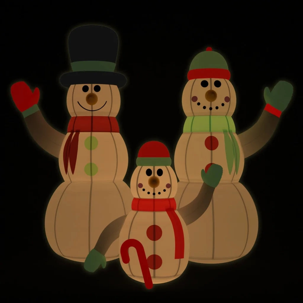 Famiglia di pupazzi di neve gonfiabili con LED 500 cm 345388