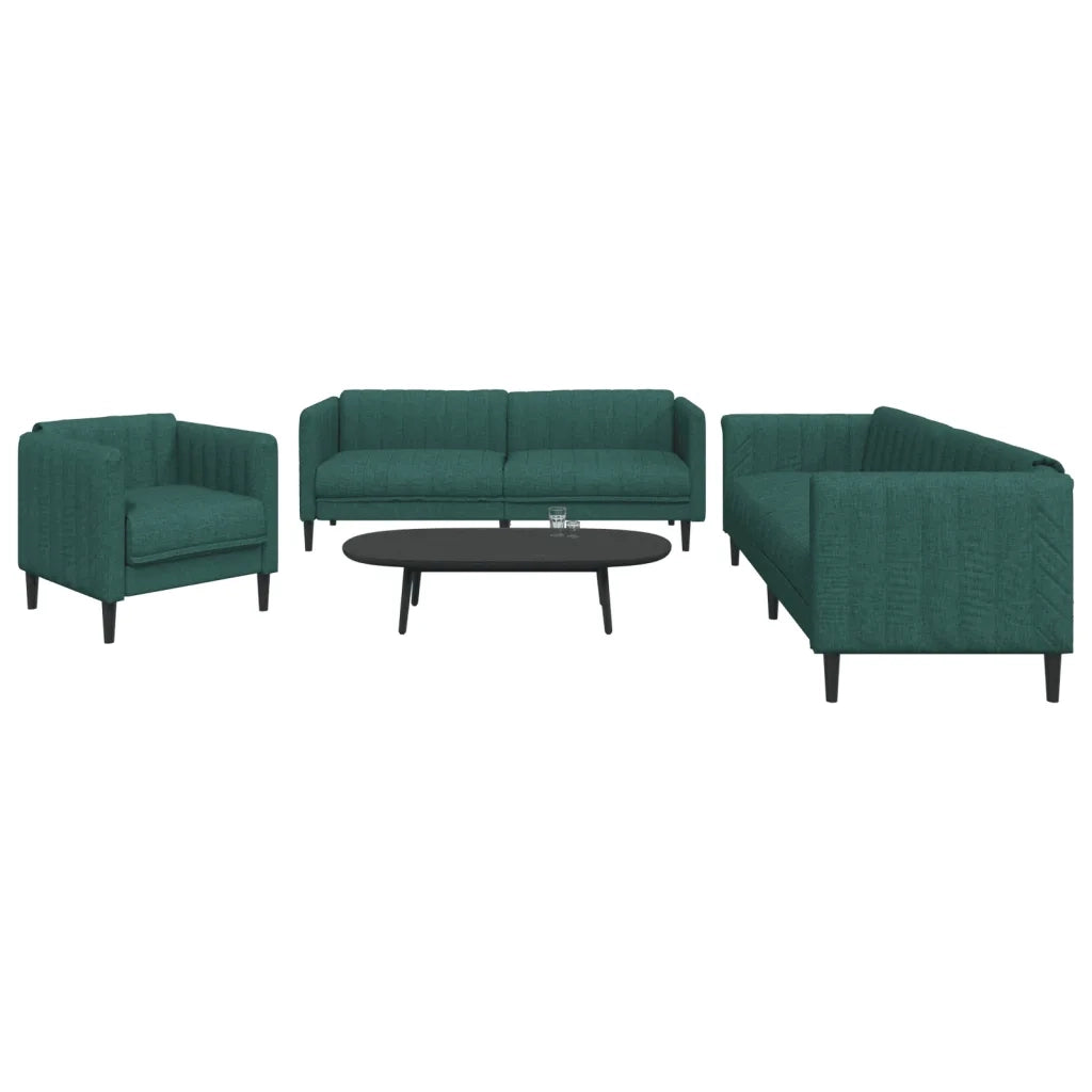 Set di Divani 3 pz Verde Scuro in Tessutocod mxl 116495