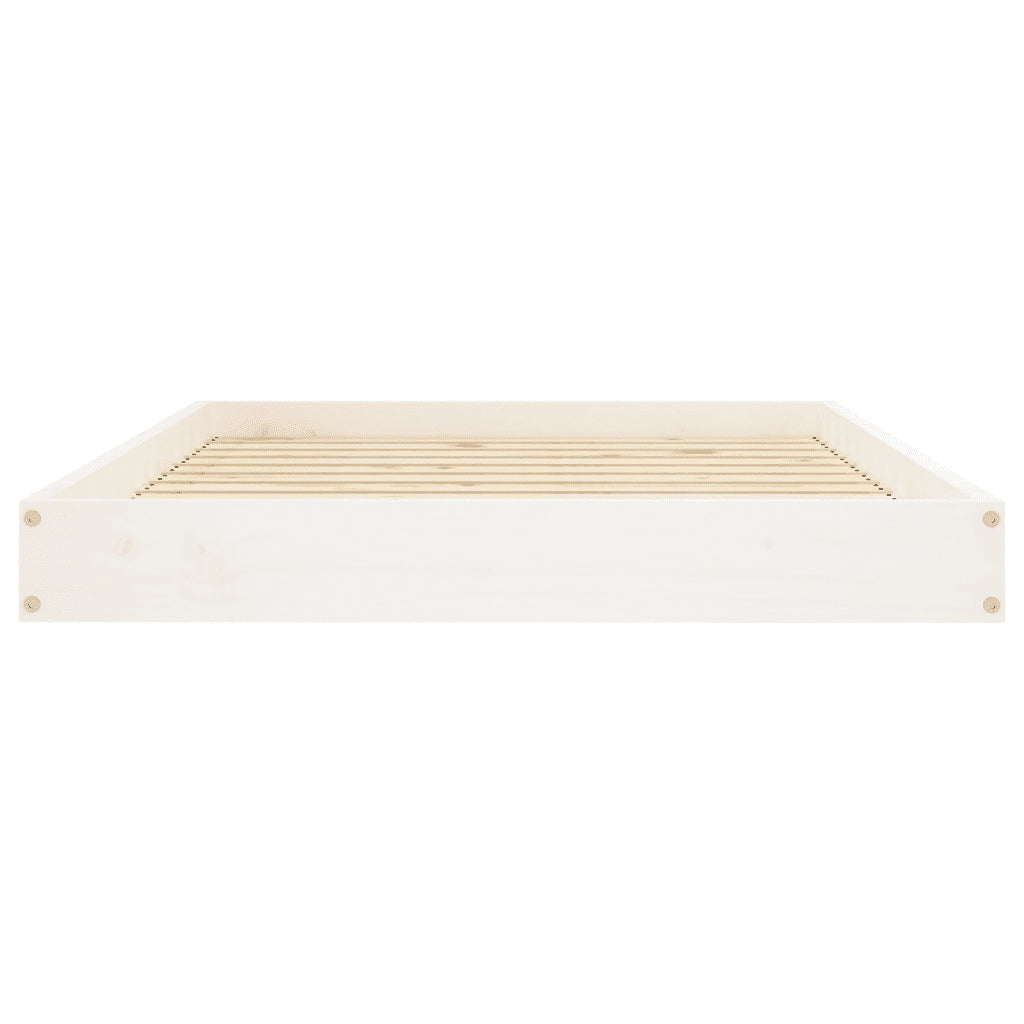 Cuccia per Cani Bianca 101,5x74x9 cm in Legno Massello di Pino