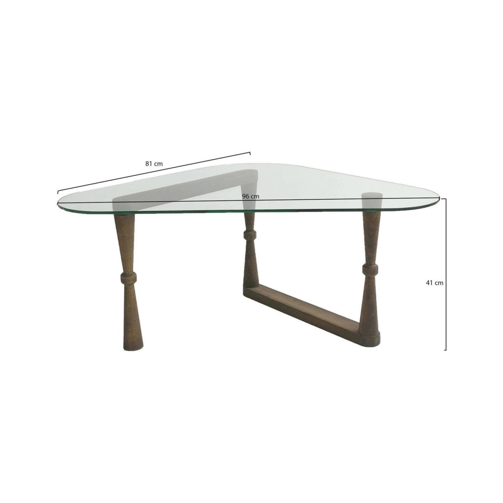 Messico, Tavolino da Salotto Portariviste, 96x81x41h cm Marrone Noce
