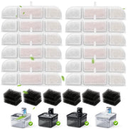 Filtro per fonte per gatti, confezione da 24 filtri per fonti per gatti, confezione da 12 filtri di ricambio, carbone attivo, pietra medica, resina di scambio ionico e 12 filtri schiuma per fonte per gatti wireless da 2,5 litri (DPWFP6)