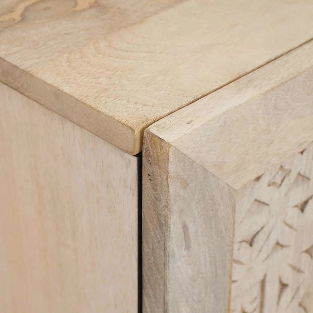 vidaXL Mobile da Bagno Bianco 38 x 33.5 x 160 cm Legno Massiccio Mango