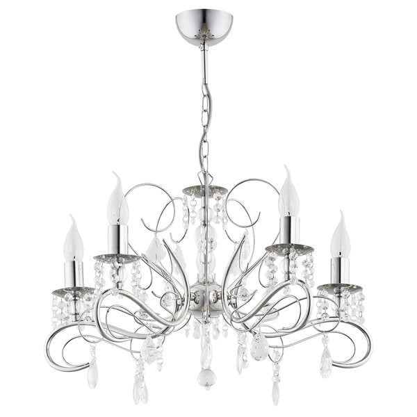 Lampadario ASTOR cromato cristallo 5xE14 Alfa 21585