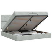 Letto ottomano con materasso Grigio Chiaro 200 x 200 cm Velluto 3457743