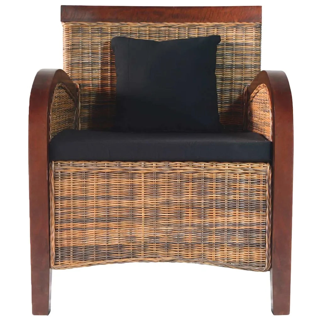 Poltrona | Sedia Relax in Rattan Intrecciato a Mano