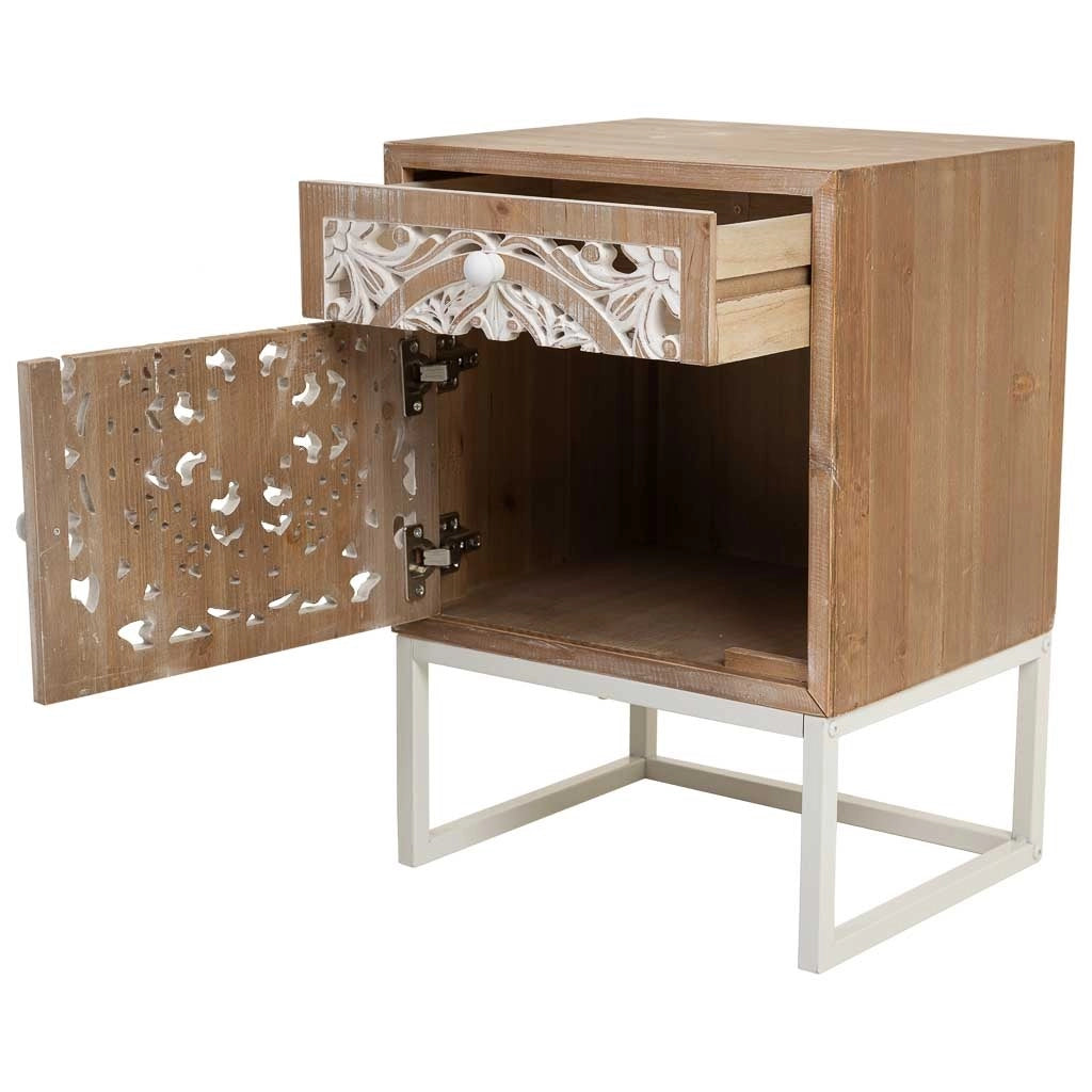 Tavolino in legno bianco 45x35x60