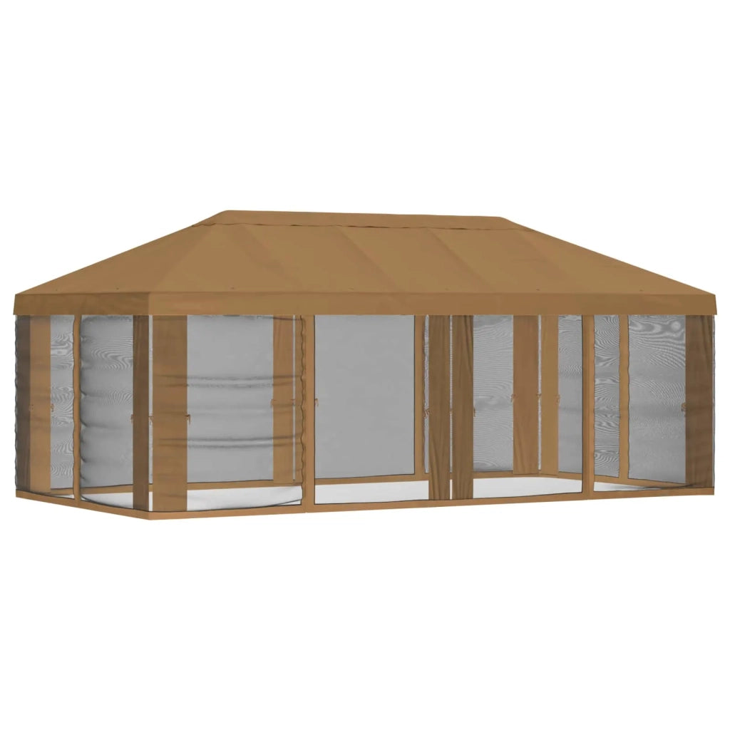 Copertura Gazebo con Pareti Laterali Beige 600,5 x 300,5 cm 900435