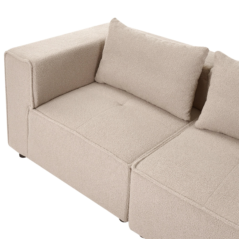 Divano modulare Boucle a 3 posti elementi angolari componibili beige Stile moderno e minimalista