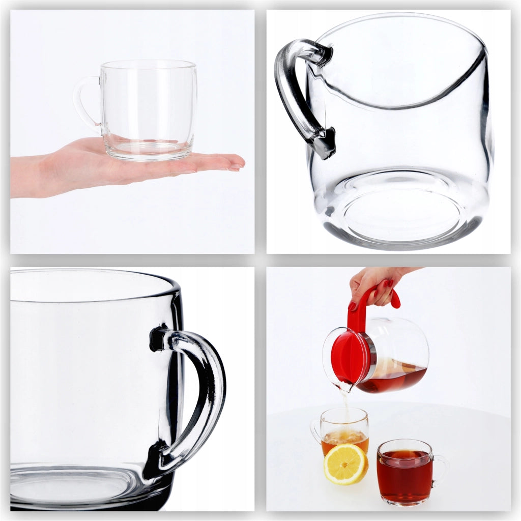 Bicchiere KADAX per caffè, tè, bevande, succhi di frutta, acqua con manico, 310 ml.