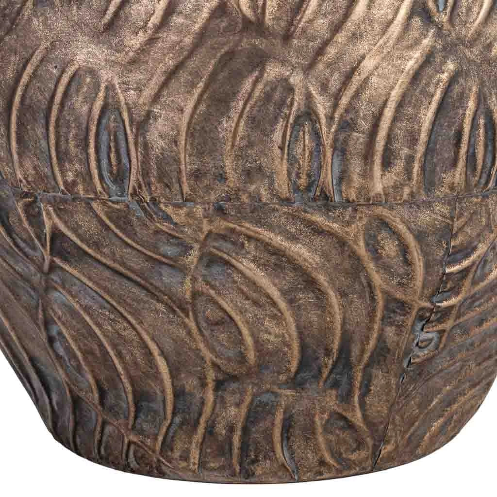 Vaso in metallo nero e oro 38x34x27h cm