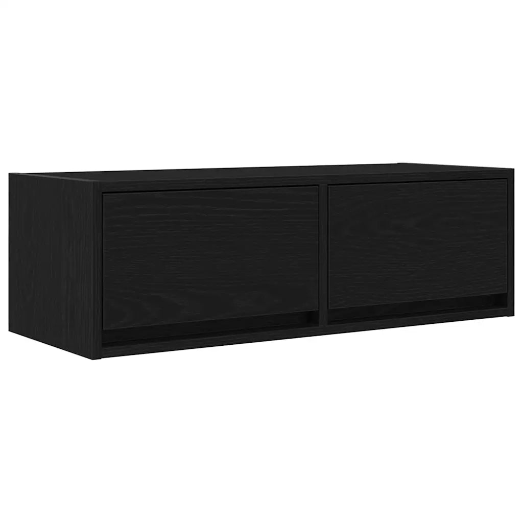 Mobili TV 2 pz Rovere Nero 80x31x25,5 cm in Legno Multistrato 861511