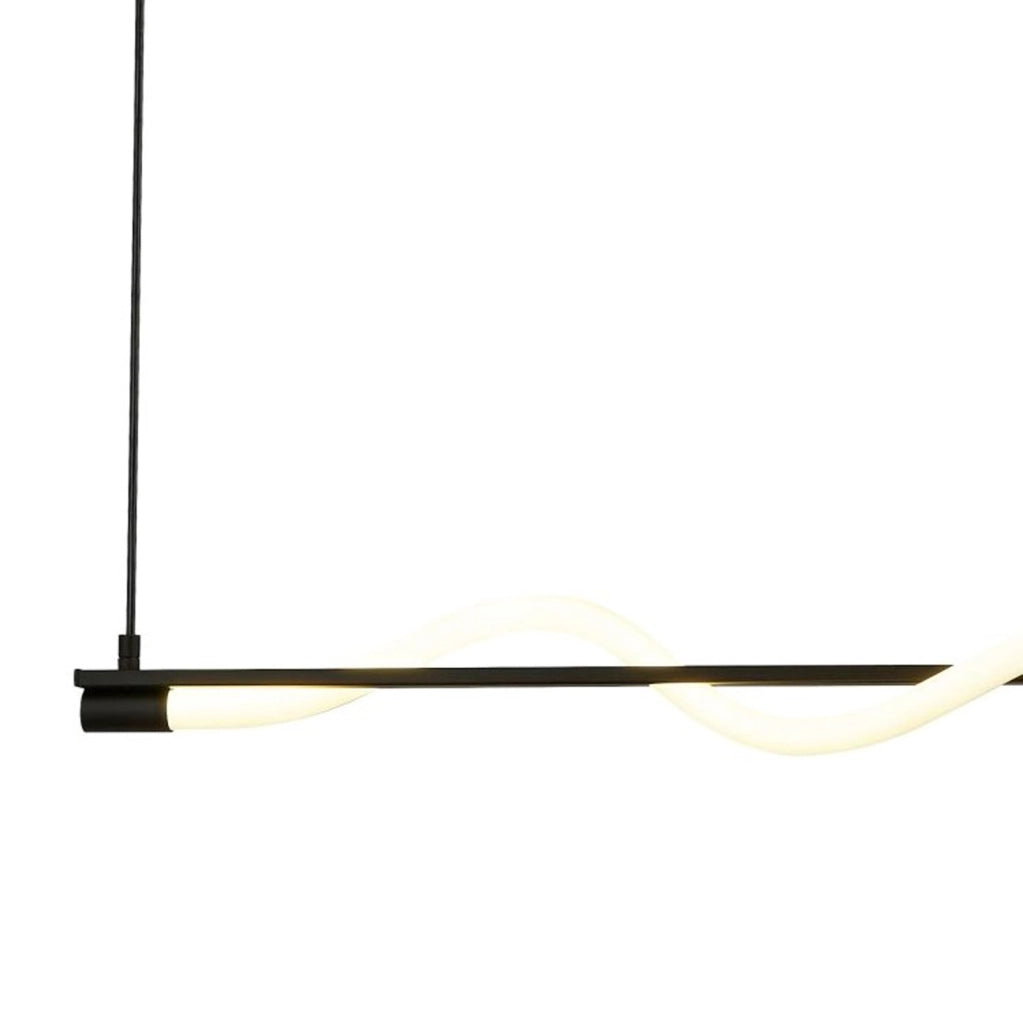 Lampadario Moderno Serpente Acciaio Bianco Policarbonato Nero Led 15W 2700K