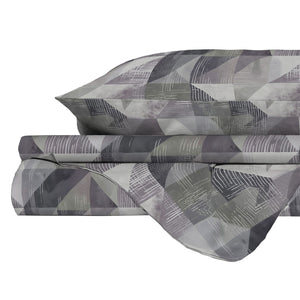 Copripiumino Singolo con Stampa sul Sacco e Federa Linea River Sepik Grey