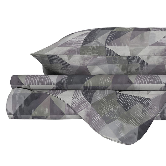 Copripiumino Matrimoniale con Stampa sul Sacco e Federe Linea River Sepik Grey