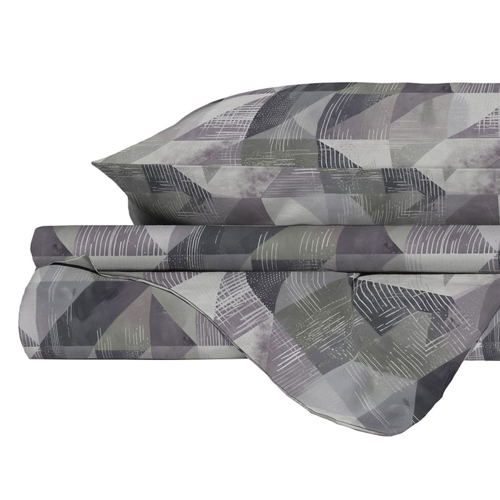 Copripiumino Matrimoniale con Stampa sul Sacco e Federe Linea River Sepik Grey