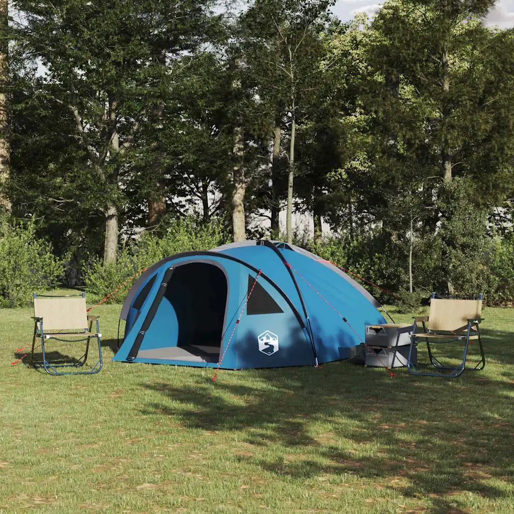 Tenda da campeggio con tetto-Tenda per Escursionismo Blu 308 x 268 x 130 cm Poliestere