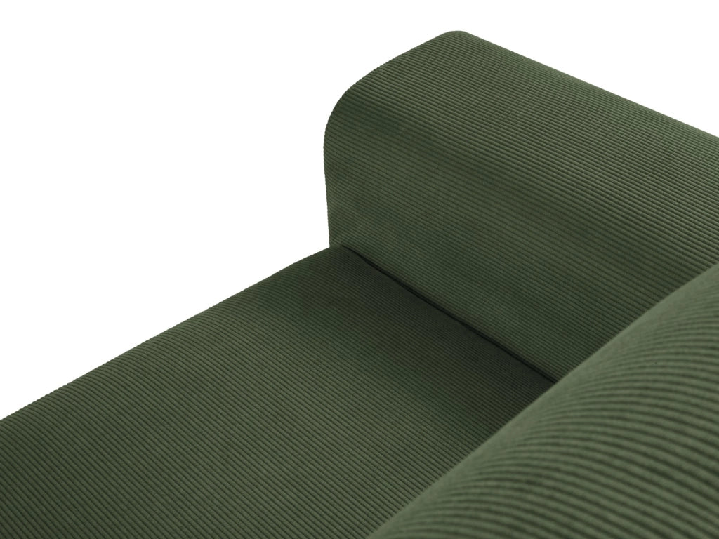 Cosmopolitan Design - Divano convertibile angolare destro con box "Kyoto" 4 posti in velluto a coste verde bottiglia 