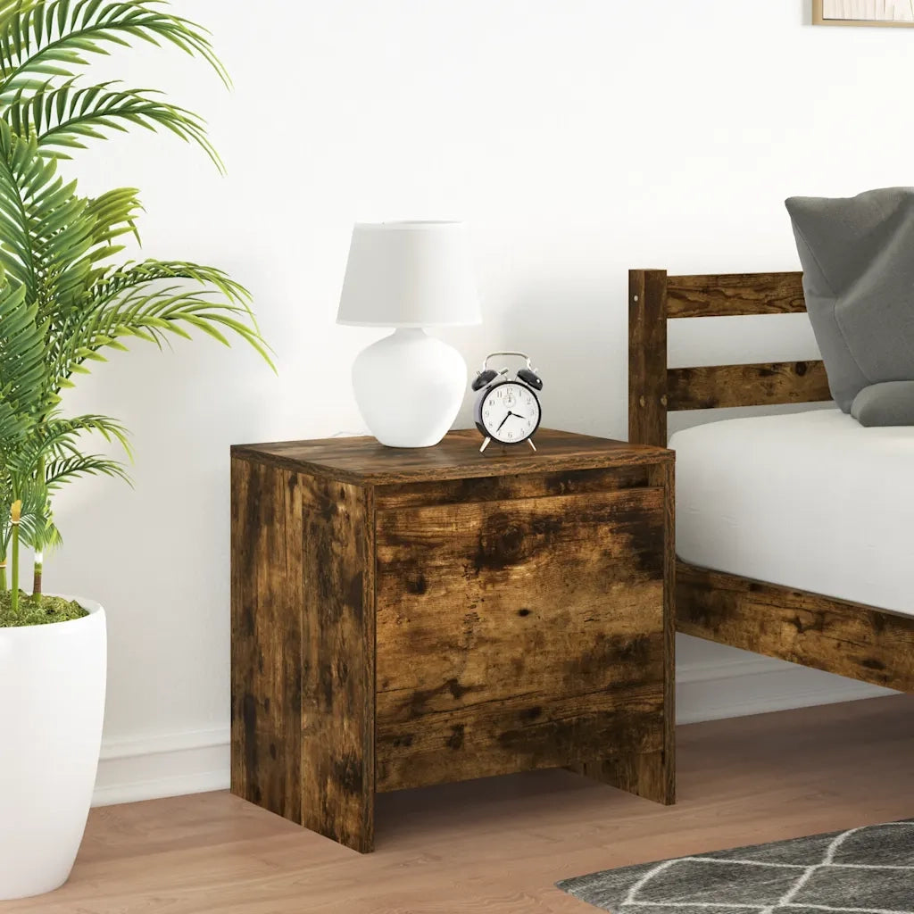 Comodino-Tavolino da notte Rovere Fumo 45x34x44,5 cm in Truciolato