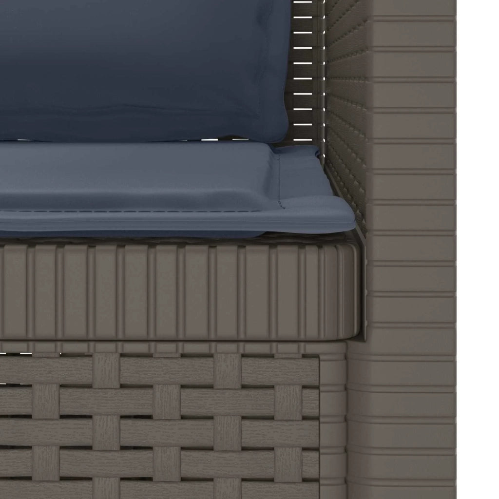 Poltrona a 1 Posto con Cuscini Aspetto Rattan PP Grigio Chiaro 8011883