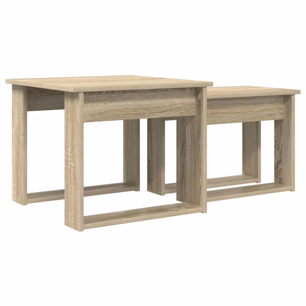 Set di Tavolini da Caffè 2 pcs Rovere Sonoma Legno multistrato 8000126