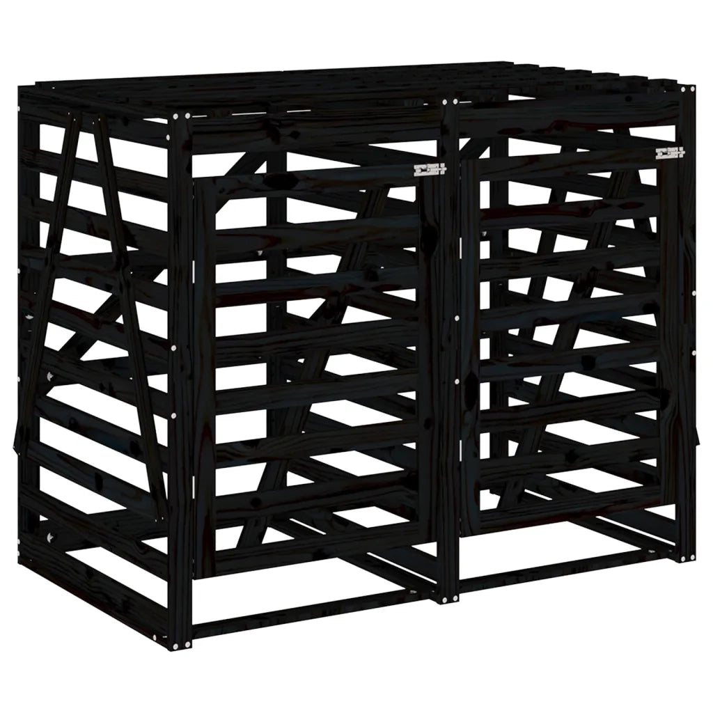 Copribidone Doppio Nero in Legno Massello di Pino 3157689