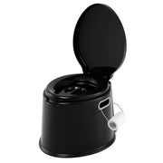 Toilette da viaggio portatile per esterni leggera con secchio interno rimovibile-Supporto per carta igienica rimovibile Nero