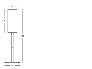 Piantana Lampada Grande a Cilindro Colore Alluminio per Esterno Linea Lounge Livos