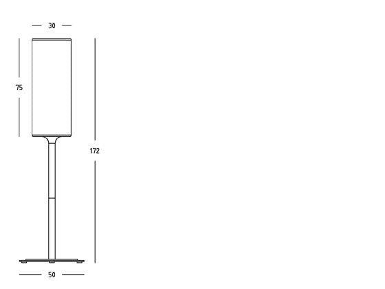 Piantana Lampada Grande a Cilindro Colore Alluminio per Esterno Linea Lounge Livos