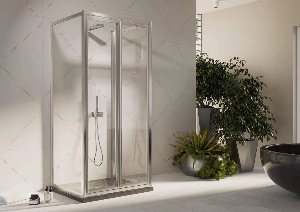 Box Doccia 3 lati 75x80x75 cm 2 ante Battenti in Cristallo trasparente 4mm H198 Fosterberg Maribo Trio
