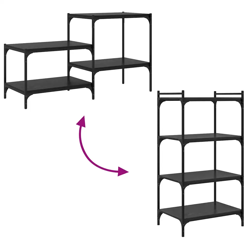 vidaXL Scaffale 4 pcs Nero 60 x 40 x 1.5 cm Legno multistrato